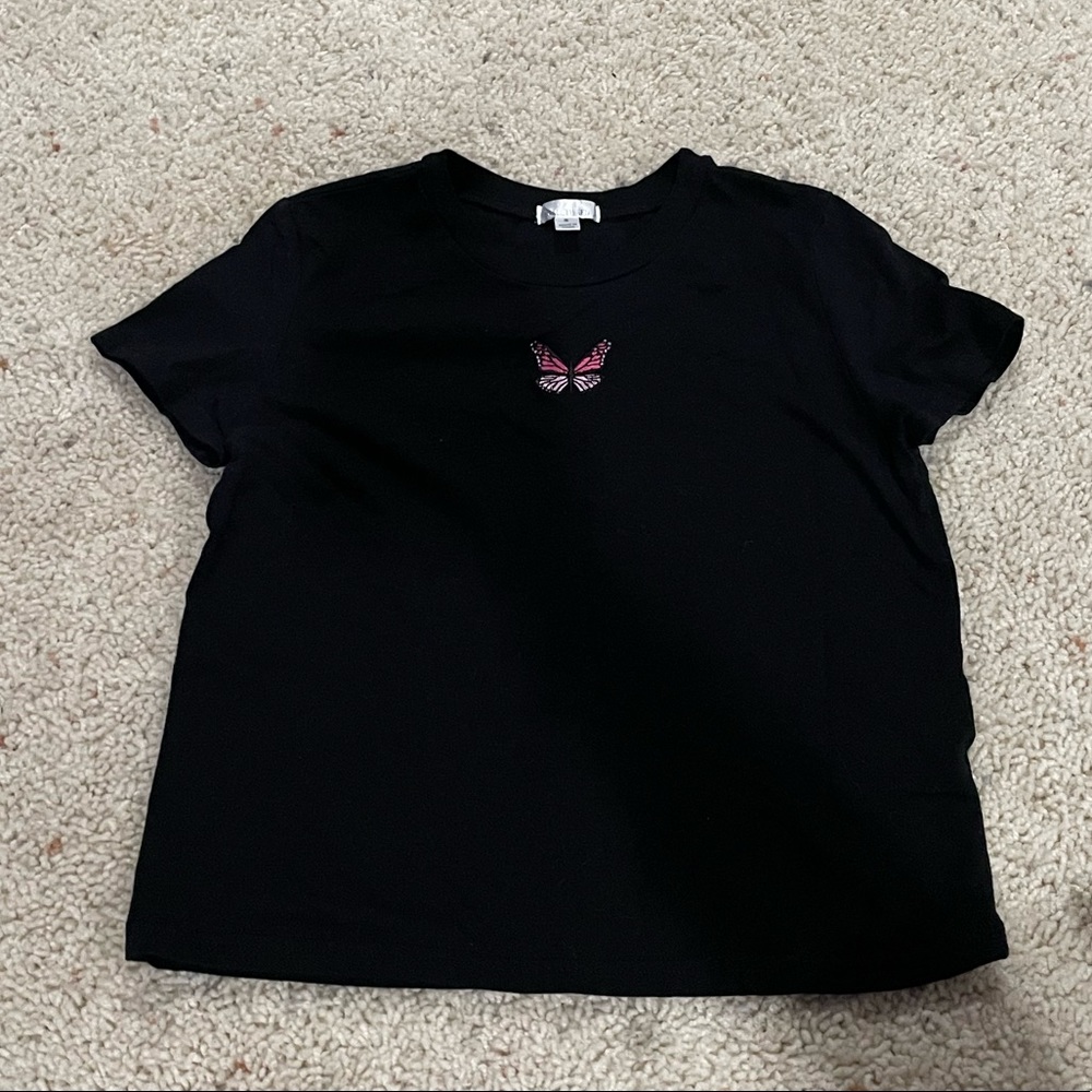 Butterfly crop shirt, size small